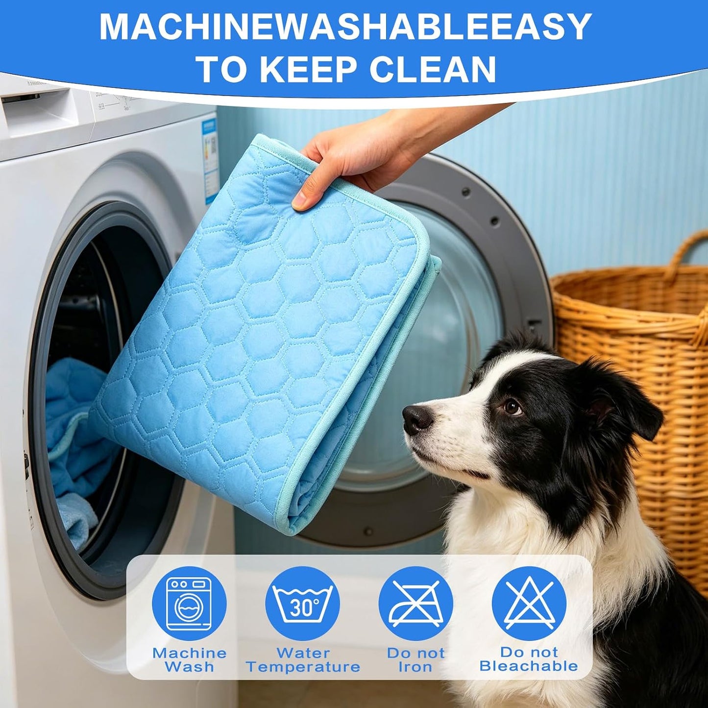 Q-Max>0.5 Dog Cooling Mat, Non-Slip Breathable Washable Cooling Pad | Cooling Mat for Dogs with Arc-Chill Cool Fabric, Absorbs Pet Heat Quickly, Ideal for Indoor Outdoor Summer Use for Cats Pets