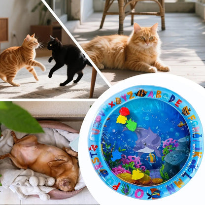 dog Play Mat Interactive Cooling Sensory Cooling dog Water Sensory Mat for Puppy Kitten Indoor Outdoor Home Living Room Bedroom