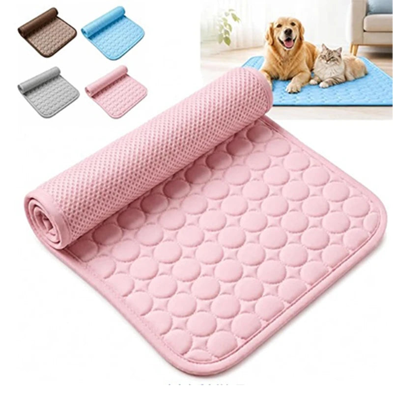 Dog Cooling Mat  No Freeze Needed Dogs Self-cooling Pad Washable Portable Crate Kennel Car Sofa Bed Floor Indoor Outdoor Summer