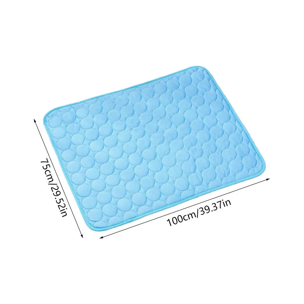 Dog Cooling Mat Ice-Silk Mat Indoor Pet Breathable Washable Pet Cooling Pad for Sofa Floor Kennel Car Seat Camping Travel Beach