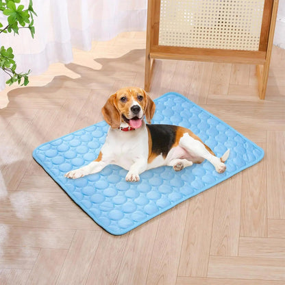 Dog Cooling Mat Ice-Silk Mat Indoor Pet Breathable Washable Pet Cooling Pad for Sofa Floor Kennel Car Seat Camping Travel Beach