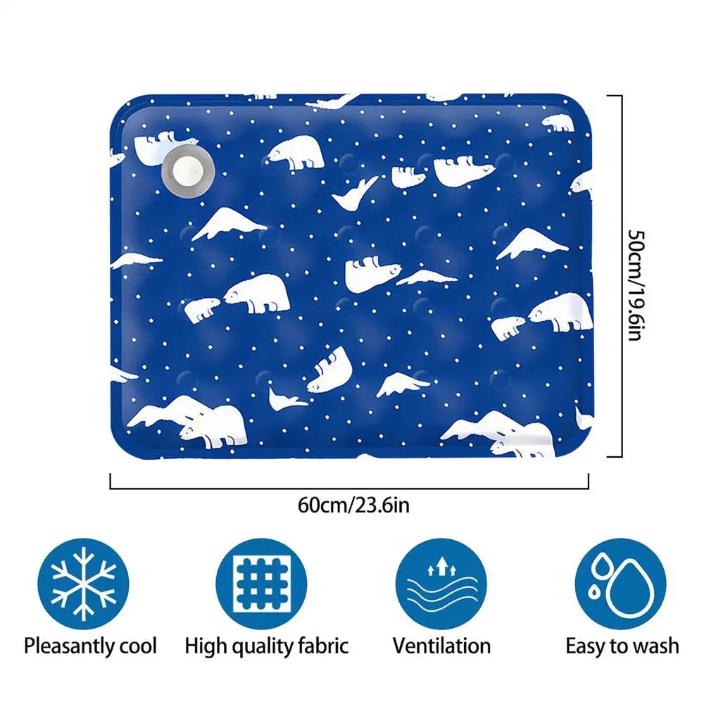 Dog cat Cooling Mat  Water-fill Gel Mat Leakproof Washable Cat Sleeping Cooling Mat For Dog Cat Puppy Kitten Small Animals