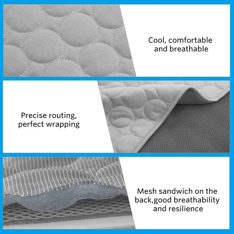 Dog Cooling Mat Dog Cooling Pad for Kennels, Crates, Cars, Indoor & Outdoor Ice Silk Cooling Mat for Extra Large Dogs Puppy Cats