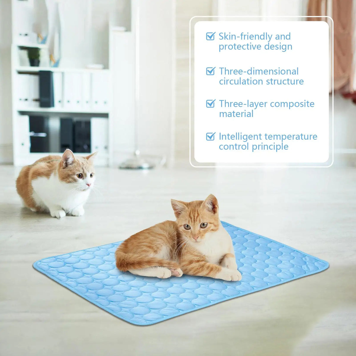Dog Cooling Mat Ice-Silk Mat Indoor Pet Breathable Washable Pet Cooling Pad for Sofa Floor Kennel Car Seat Camping Travel Beach