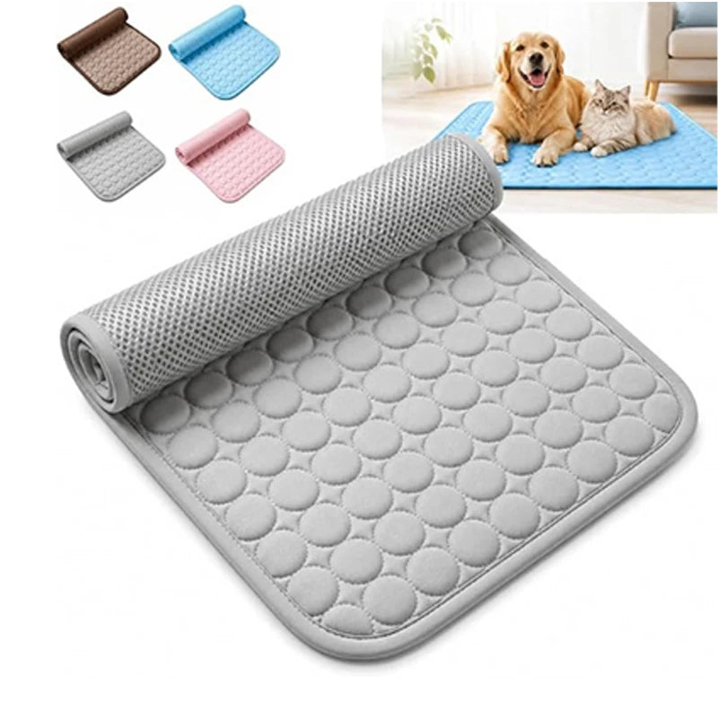 Dog Cooling Mat  No Freeze Needed Dogs Self-cooling Pad Washable Portable Crate Kennel Car Sofa Bed Floor Indoor Outdoor Summer