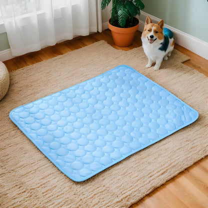 Dog Cooling Mat Ice-Silk Mat Indoor Pet Breathable Washable Pet Cooling Pad for Sofa Floor Kennel Car Seat Camping Travel Beach