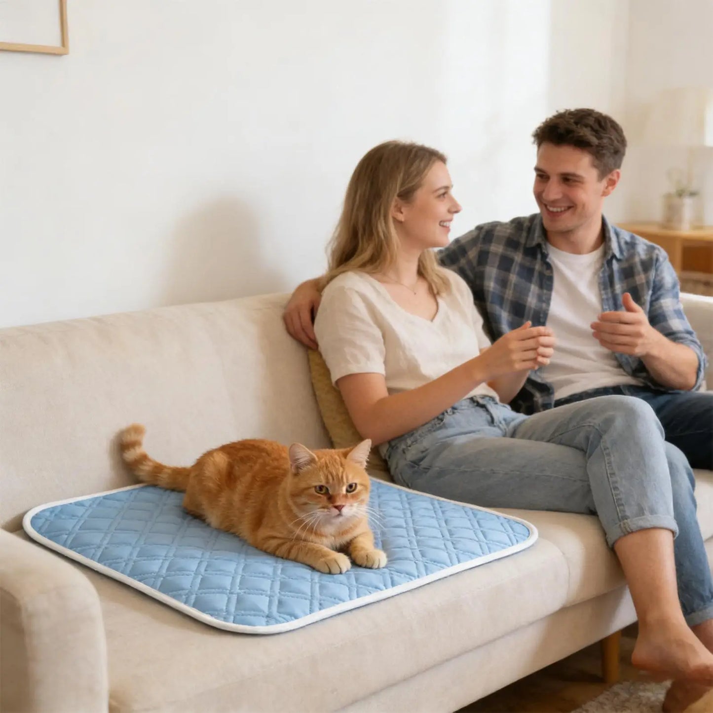 Dog Cooling Mat 45x35cm Self Cooling Pet Pad Soft Sweat Absorbent Sleeping Rug for Cats Summer Chill Cushion for Crate Kennel