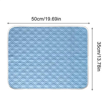 Dog Cooling Mat 45x35cm Self Cooling Pet Pad Soft Sweat Absorbent Sleeping Rug for Cats Summer Chill Cushion for Crate Kennel