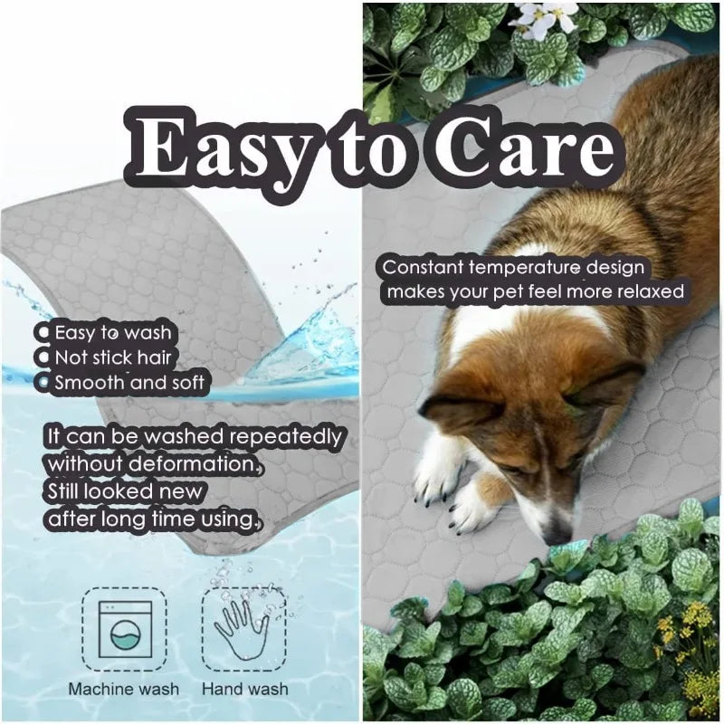 Dog Cooling Mat Dog Cooling Pad for Kennels, Crates, Cars, Indoor & Outdoor Ice Silk Cooling Mat for Extra Large Dogs Puppy Cats