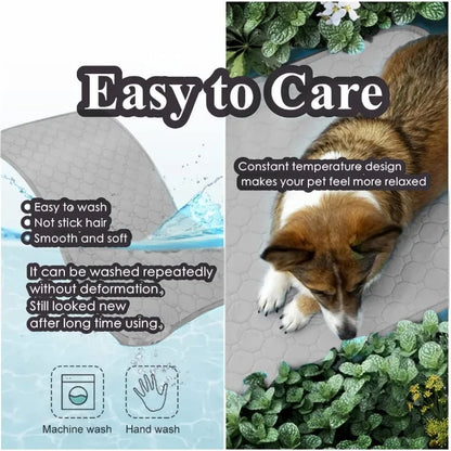 Dog Cooling Mat Dog Cooling Pad for Kennels, Crates, Cars, Indoor & Outdoor Ice Silk Cooling Mat for Extra Large Dogs Puppy Cats