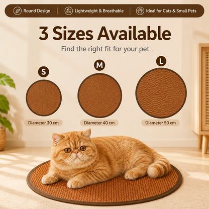 Dog Cooling Mat for Small Dogs Round Woven Summer Pet Pad Breathable Washable Floor Mat for Puppy Cat