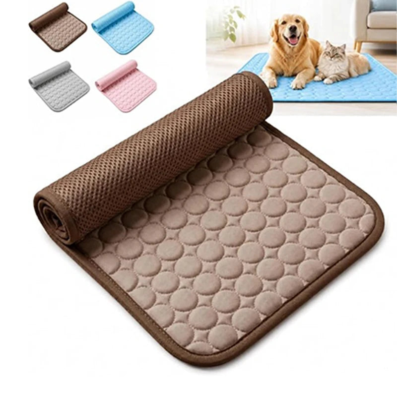 Dog Cooling Mat  No Freeze Needed Dogs Self-cooling Pad Washable Portable Crate Kennel Car Sofa Bed Floor Indoor Outdoor Summer