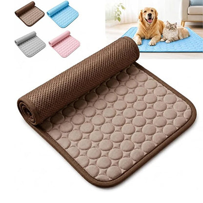 Dog Cooling Mat  No Freeze Needed Dogs Self-cooling Pad Washable Portable Crate Kennel Car Sofa Bed Floor Indoor Outdoor Summer