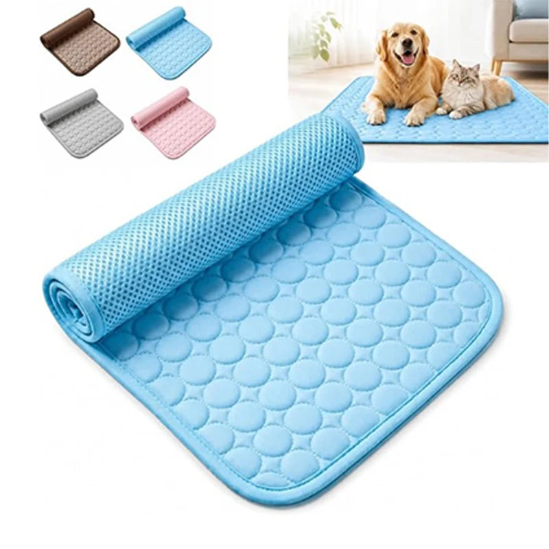 Dog Cooling Mat  No Freeze Needed Dogs Self-cooling Pad Washable Portable Crate Kennel Car Sofa Bed Floor Indoor Outdoor Summer