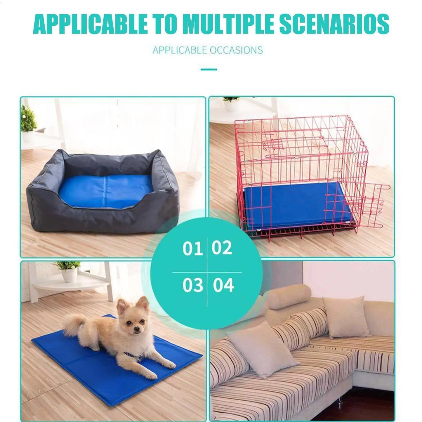 Cooling Mat for Dogs Self Cooling Ice Pad Portable Cats Sleeping Resting Gel Mat for Summer Relaxation Napping Crate Hot Weather